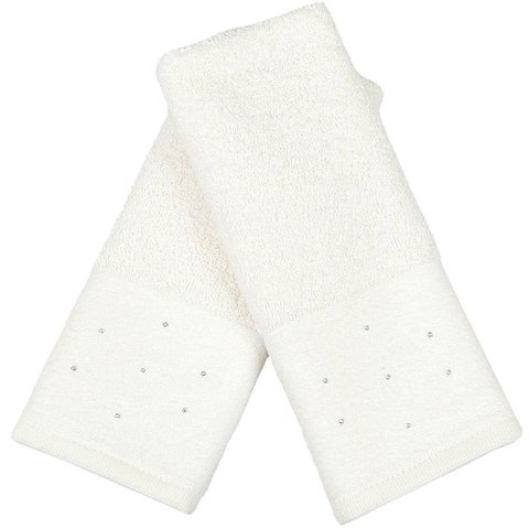 Kit 3 Toalha Lavabo Cristal Natalina 30x50cm Off White