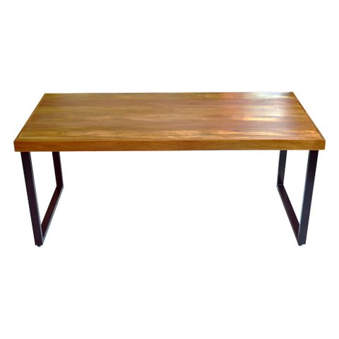 Mesa Industrial Bernardo Madeira Maciça com Ferragem Preta 1,80m