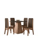 Ver imagem 2 de CONJUNTO SALA DE JANTAR LÍBIA 0,90 X 0,90 COM 4 CADEIRAS AMÊNDOA 04A