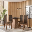 Ver imagem 1 de CONJUNTO SALA DE JANTAR LÍBIA 0,90 X 0,90 COM 4 CADEIRAS AMÊNDOA 04A
