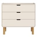 Ver imagem 6 de Cômoda Quarto 90cm 3 Gavetas Pé Madeira Luara Off White A10 - Mpozenato