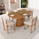 Ver imagem 3 de Kit 04 Cadeiras para Sala de Jantar Cozinha Living Estofada Dara L02 Suede Bege - Lyam Decor
