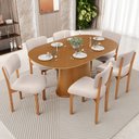 Ver imagem 2 de Kit 04 Cadeiras para Sala de Jantar Cozinha Living Estofada Dara L02 Suede Bege - Lyam Decor