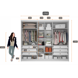 Guarda Roupa Casal em Mdf Roma com 6 Portas 6 Gavetas Clic Móveis - 3
