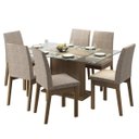 Ver imagem 2 de Conjunto Sala de Jantar com Mesa Tampo de Vidro e 6 Cadeiras Melissa Madesa