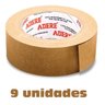 Kit 9 Fita Adesiva KRAFT Embalagem Papel Crepado 25MM X 50M Adere - 2