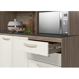 Kit Cozinha Fit 180 8 Portas Carvalho Nature/Off White Cristal - Nicioli - 6 Kit Cozinha Fit 180 8 Portas Carvalho Nature/Off White Cristal - Nicioli - 6