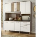 Ver imagem 1 de Kit Cozinha Fit 180 8 Portas Carvalho Nature/Off White Cristal - Nicioli