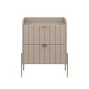 Ver imagem 6 de Conjunto Mesa Cabeceira para Quarto Conect 100% Mdf 45cm Pés Moderno Champagne