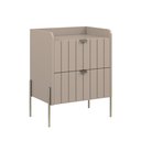 Ver imagem 3 de Conjunto Mesa Cabeceira para Quarto Conect 100% Mdf 45cm Pés Moderno Champagne