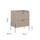 Ver imagem 7 de Conjunto Mesa Cabeceira para Quarto Conect 100% Mdf 45cm Pés Moderno Champagne