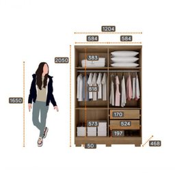 Guarda Roupa Milly 4 Portas Cumaru Fendi - Novo Horizonte - 2 Guarda Roupa Milly 4 Portas Cumaru Fendi - Novo Horizonte - 2