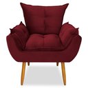 Ver imagem 3 de Kit 4 Poltronas Decorativa Opala Pés Palito Veludo Vermelho Chamby Móveis
