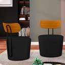 Ver imagem 2 de Poltrona Decorativa para Sala de Estar Redonda 53cm Le Moon M22 Veludo Preto - Mpozenato