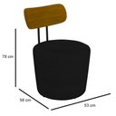 Ver imagem 4 de Poltrona Decorativa para Sala de Estar Redonda 53cm Le Moon M22 Veludo Preto - Mpozenato