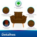 Ver imagem 3 de Poltrona Opala para Sala Confortável e Reforçada Suede