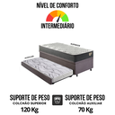 Ver imagem 7 de Bicama Box Baú Solteirão com Colchão Adapto Molas Ensacadas Ecoflex Suede Cinza 96x203