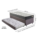 Ver imagem 2 de Bicama Box Baú Solteirão com Colchão Adapto Molas Ensacadas Ecoflex Suede Cinza 96x203