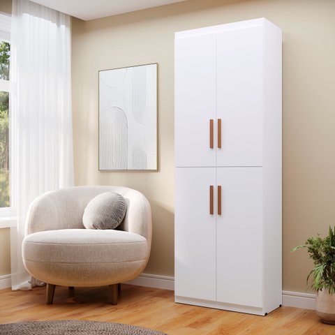 Livreiro Flex Multiuso Horizontal ou Vertical com 4 Portas:branco