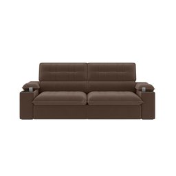 Sofá Stylus 2,10m Retrátil/reclinável com Porta Copos e Cooler Suede Marrom - Xflex Sofás - 5