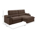 Ver imagem 3 de Sofá Stylus 2,10m Retrátil/reclinável com Porta Copos e Cooler Suede Marrom - Xflex Sofás