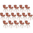 Ver imagem 1 de Kit 16 Cadeiras de Jantar Charles Eames Slim Wood Estofada - Marrom