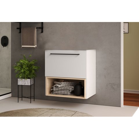 Gabinete para Banheiro Gales 60cm Branco/faia Móveis Bosi