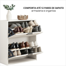 Sapateira 4 Andares Organizador Bolsas Sapatos Sandália Tênis Madeira Mdf Gaveta Basculante Multiuso - 9
