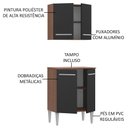 Ver imagem 3 de Conjunto 4 Portas com Armário Aéreo e Balcão Emilly Madesa