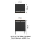 Ver imagem 2 de Conjunto 4 Portas com Armário Aéreo e Balcão Emilly Madesa