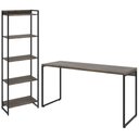 Ver imagem 1 de Kit Estante Areta 5 Prateleiras com Mesa Industrial Aspen 150cm C01 Carvalho Dark - Lyam Decor