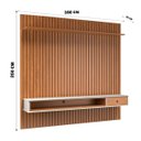 Ver imagem 7 de Painel Ripado Suspenso Tv de até 60 Polegadas 2,50 X 1,60 Cm Premium Quarto e Sala Cor Nature