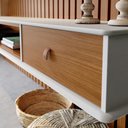 Ver imagem 4 de Painel Ripado Suspenso Tv de até 60 Polegadas 2,50 X 1,60 Cm Premium Quarto e Sala Cor Nature