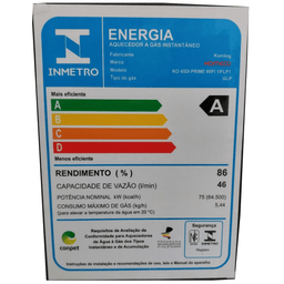 Aquecedor de Água a Gás Komeco Ko 46 Di Prime Wifi 46,5 Litros com Kit - 9
