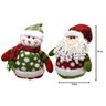 Jogo Papai Noel e Boneco de Neve Pelúcia Escora Porta Decor 28cm - Master Christmas - 2