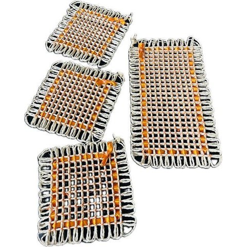 Kit 4 Peças Descanso de Panela Esteira Sisal Laranja
