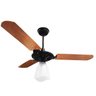 Ventilador de Teto Yris 150w e 180w Preto Pás Mogno Ventex - 1