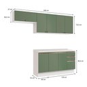 Ver imagem 3 de Armário de Cozinha Completa 100% Mdf 240cm Branco/verde Celeste Kappesberg