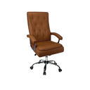 Ver imagem 1 de Cadeira de Escritório Presidente Interlocutoria Luxo Marrom Mola Ensacada Base Giratória - Bering