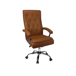 Cadeira de Escritório Presidente Interlocutoria Luxo Marrom Mola Ensacada Base Giratória - Bering - 1