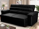Ver imagem 1 de Sofá Retrátil Reclinável 2 Lugares com Molas 1,50m Quantum Suede Velut Preto - King House