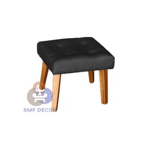 Puff Banqueta Decorativa Glamour Dubai com Pés Quadrado Preto