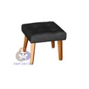 Ver imagem 1 de Puff Banqueta Decorativa Glamour Dubai com Pés Quadrado Preto