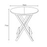 Mesa para Area de Lazer Dobravel de Madeira 70 Redonda - Natural - 2