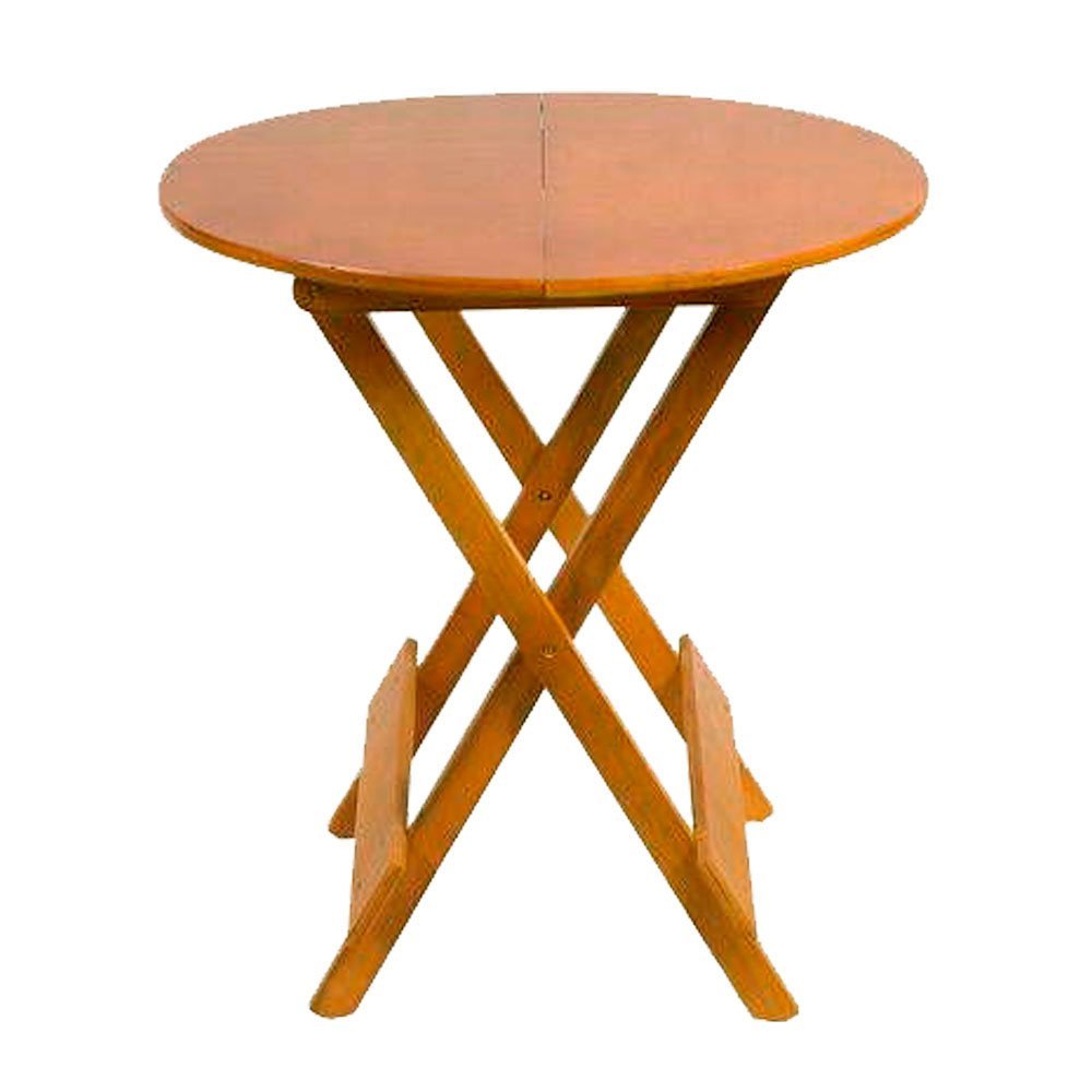 Mesa para Area de Lazer Dobravel de Madeira 70 Redonda - Natural