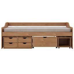 Cama Solteiro 5 Gavetas e Nicho Madeira Maciça Floro - 2