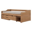 Ver imagem 5 de Cama Solteiro 4 Gavetas e Nicho Madeira Maciça Floro Marrom/Amêndoa