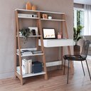 Ver imagem 2 de Mesa Escrivaninha e Estante para Escritorio B94 Branco Montana Novam