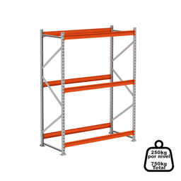 Mini Porta Pallet Inicial 250kg com 3 Longarinas 2,00 X 1,20 X 0,60 sem Bandeja - Ultra Móveis - 2