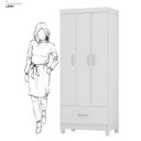 Ver imagem 4 de Guarda Roupa Solteiro 3 Portas e 1 Gaveta Prince - Branco